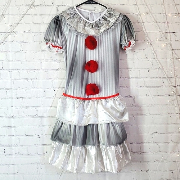 Stephen Kings IT Pennywise the Killer Clown Halloween Costume Dress Junior Sz XL - Picture 1 of 17